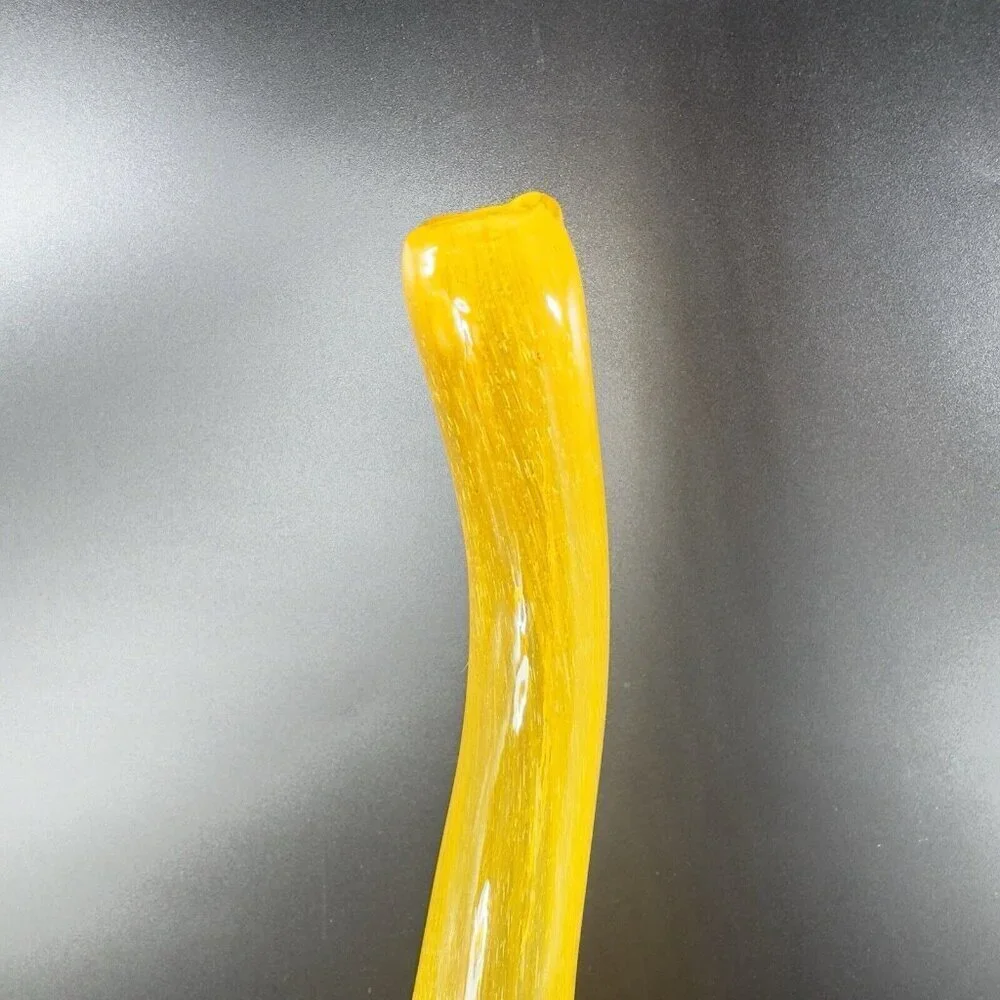 Vintage Hand Blown Studio Art Glass Long Neck Vase Vessel With Small Bubbles VTG